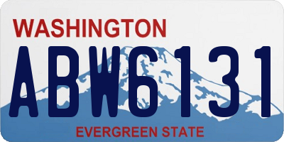 WA license plate ABW6131