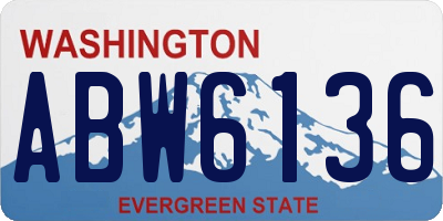WA license plate ABW6136