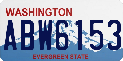 WA license plate ABW6153