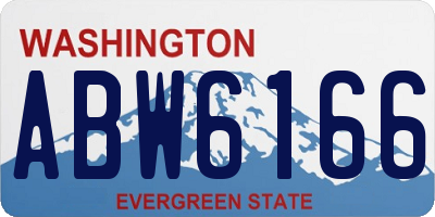 WA license plate ABW6166