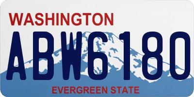 WA license plate ABW6180