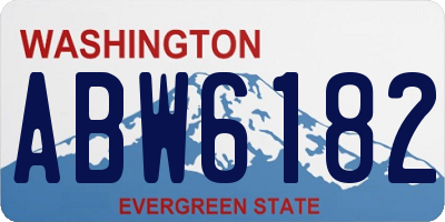 WA license plate ABW6182