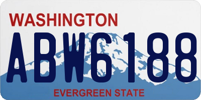 WA license plate ABW6188