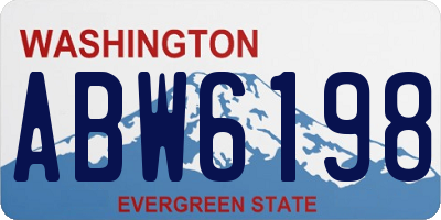 WA license plate ABW6198