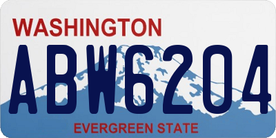 WA license plate ABW6204