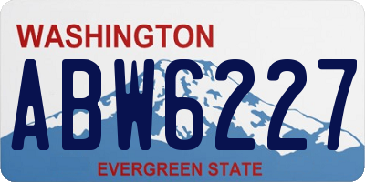 WA license plate ABW6227