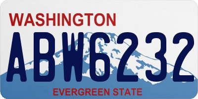 WA license plate ABW6232