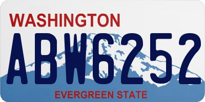 WA license plate ABW6252