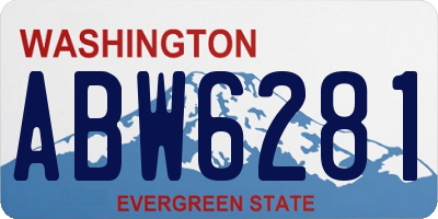 WA license plate ABW6281