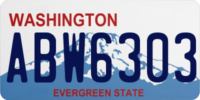 WA license plate ABW6303