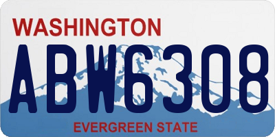 WA license plate ABW6308