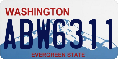 WA license plate ABW6311