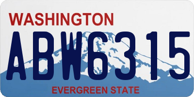 WA license plate ABW6315