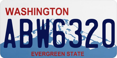 WA license plate ABW6320