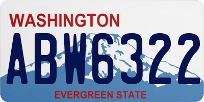 WA license plate ABW6322