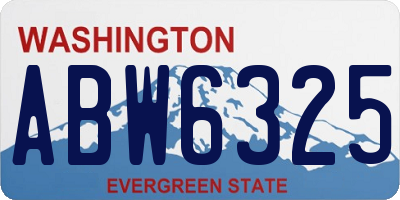 WA license plate ABW6325