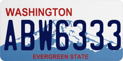 WA license plate ABW6333