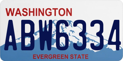 WA license plate ABW6334