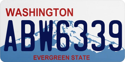 WA license plate ABW6339