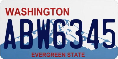 WA license plate ABW6345