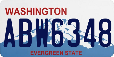 WA license plate ABW6348