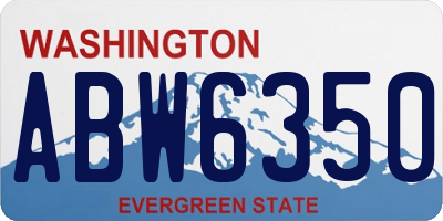WA license plate ABW6350