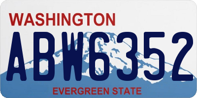 WA license plate ABW6352