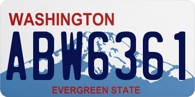 WA license plate ABW6361