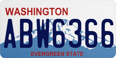 WA license plate ABW6366