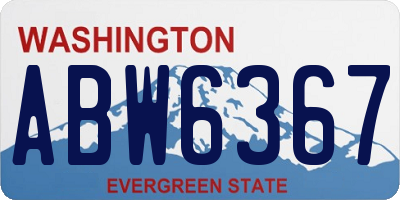 WA license plate ABW6367