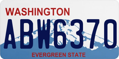 WA license plate ABW6370