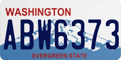 WA license plate ABW6373