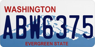 WA license plate ABW6375