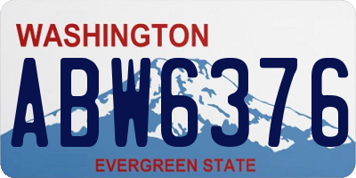 WA license plate ABW6376
