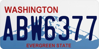 WA license plate ABW6377