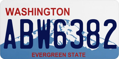 WA license plate ABW6382