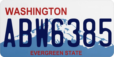WA license plate ABW6385