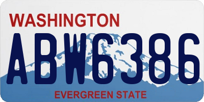WA license plate ABW6386