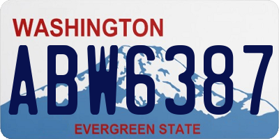 WA license plate ABW6387