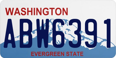 WA license plate ABW6391