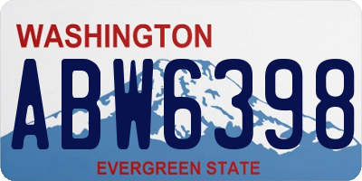 WA license plate ABW6398