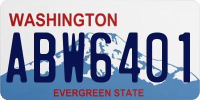 WA license plate ABW6401