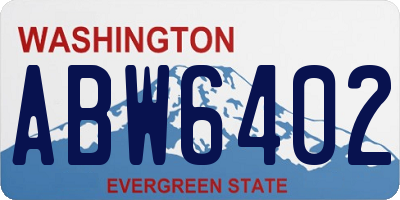 WA license plate ABW6402