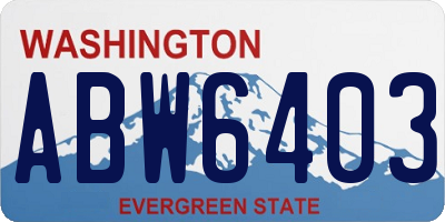 WA license plate ABW6403