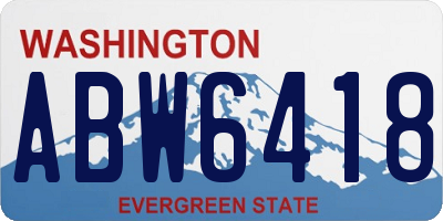 WA license plate ABW6418