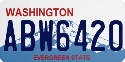 WA license plate ABW6420