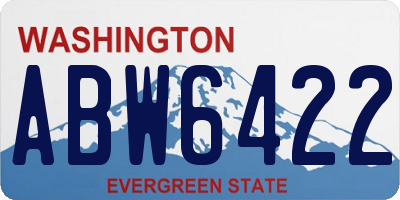 WA license plate ABW6422