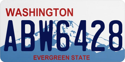 WA license plate ABW6428