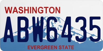WA license plate ABW6435