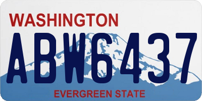 WA license plate ABW6437